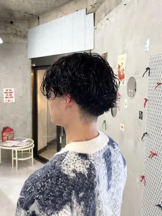 ショート パーマ メンズ door white hideのヘアスタイル