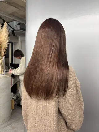 ミディアム カラー ベージュ/グレージュ 🧸あやか/表参道のヘアスタイル
