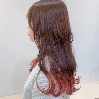 セミロング カラー ヘアアレンジ パーマ/暖色/ボブ イワタテ🇰🇷のヘアスタイル