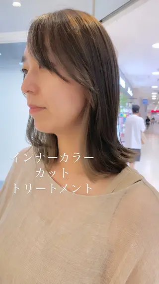 ミディアム カラー 似合わせカラー/艶 髪質改善/ヨシザキのヘアスタイル