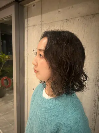 ミディアム パーマ 🤡暖色レイヤー 🤡みさきのヘアスタイル
