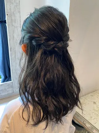 セミロング ヘアアレンジ 💖原宿APREA 💖yuka💖のヘアスタイル