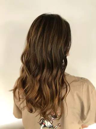 ロング カラー パーマ ヘアアレンジ 暖色ボブ 🍊rikakoのヘアスタイル