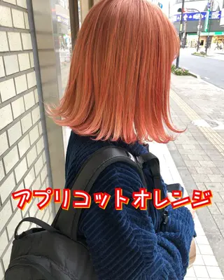 ミディアム カラー パーマ ヘアアレンジ ハイトーン特化🤍 浦住のヘアスタイル