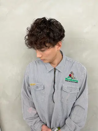 パーマ メンズ 水戸/ブリーチカラー ♠️♠️會澤遼真のヘアスタイル