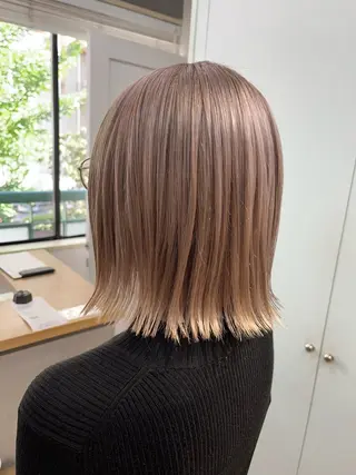 セミロング カラー もり まりものヘアスタイル