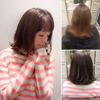 ミディアム カラー 髪質改善/ 艶髪カラー/益田直幸のヘアスタイル