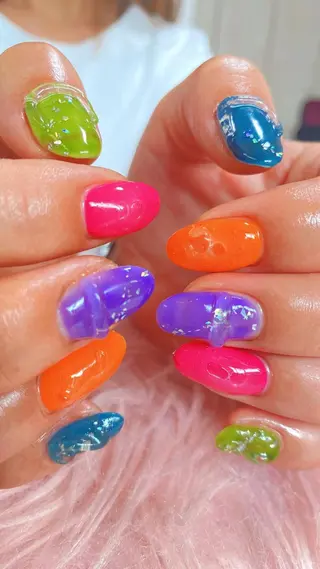 セミロング HandS ネイル 自宅サロンのネイルデザイン