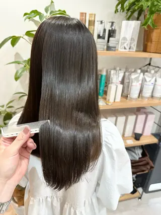 ミディアム ✨透明感カラー/縮毛 恵比寿HAYATO✨のヘアスタイル