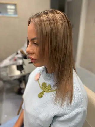 ロング カラー 髪質改善/縮毛矯正 /ブリーチ矯正/岡部のヘアスタイル