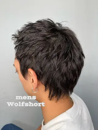 ショート カラー ヘアアレンジ メンズ 二ヶ月綺麗なデザイン カット/星野六三四のヘアスタイル