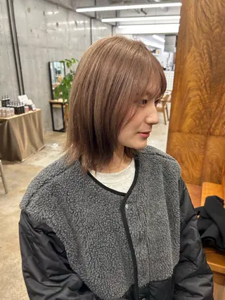 ミディアム うる艶カラー /縮毛矯正✨レオンのヘアスタイル