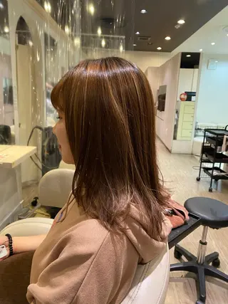 セミロング 髪質改善/マツパ 垢抜け透明カラー衣笠のヘアスタイル