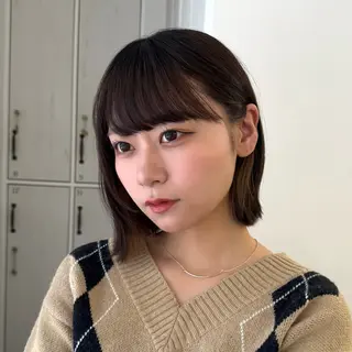 ミディアム カラー りな🪽カット /縮毛/透明感カラーのヘアスタイル