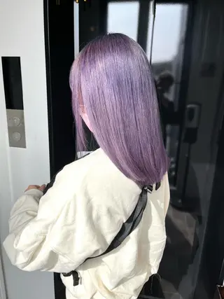 ミディアム カラー ヘアカラー&縮毛矯正 STAR☆RIVERのヘアスタイル