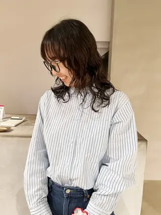 セミロング パーマ tuna所属・ホリバ ユカのヘアスタイル