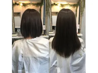 ロング カラー ヘアアレンジ チビ編み込みエクステ シールEXどぅ〜すのヘアスタイル