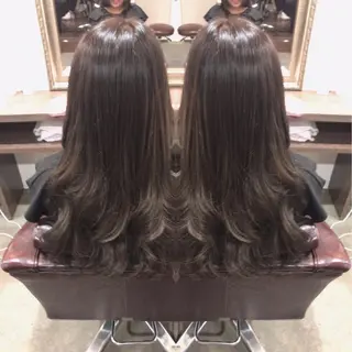セミロング カラー レイヤーカット匠 イソザキノリユキのヘアスタイル