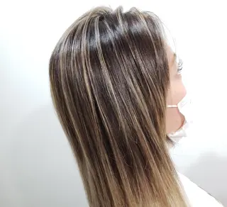ロング カラー 饒平名 知也のヘアスタイル