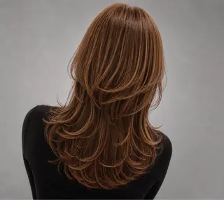 セミロング カラー au栄矢場町 似合わせカットのヘアスタイル