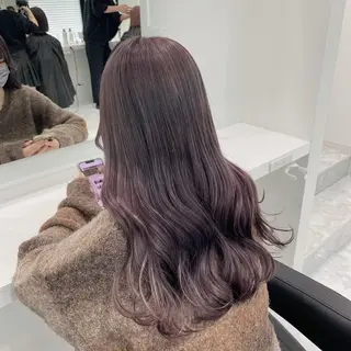 ロング カラー ヘアアレンジ 🫧モテる💗ダメー ジレスハイトーン🫧のヘアスタイル