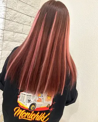 ロング カラー ヘアアレンジ 今村公介 ブリーチ特化、派手髪のヘアスタイル