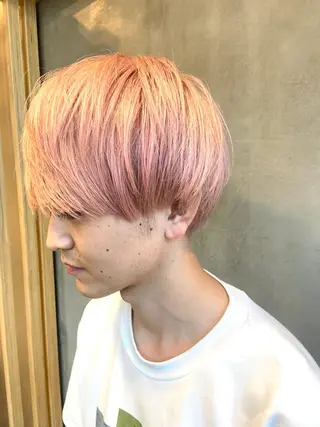 カラー メンズ ショート/ウルフ ハイトーン/カイセイのヘアスタイル