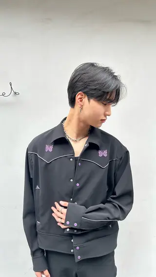 カラー パーマ メンズ 隈元 光のヘアスタイル