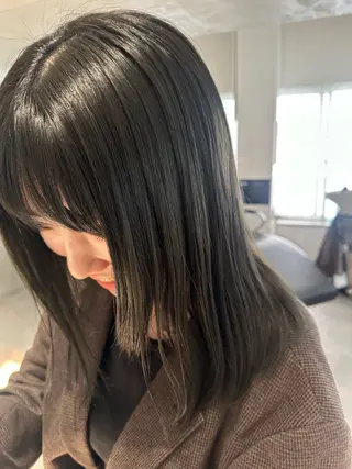 ロング カラー ヘアアレンジ オリーブ透明感カラー 表参道/MIKUのヘアスタイル