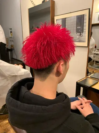 ショート カラー パーマ ヘアアレンジ メンズ キッズ ブリーチカラー🔥 パーマ【佐々木凌平】のヘアスタイル
