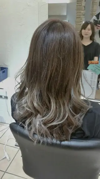 ミディアム セミロング カラー ヘアアレンジ ロング 【髪質改善美容師】t occa茨木篠原健太のヘアスタイル