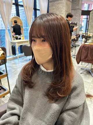 ロング 梅田美容室/ ウルフカットのヘアスタイル