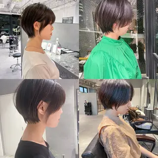 ショート 美髪矯正/艶カラー ボブ/栄/鐘ヶ江純也のヘアスタイル