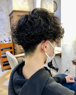 ショート パーマ メンズ 鷺沼駅徒歩1分 キシタクのヘアスタイル