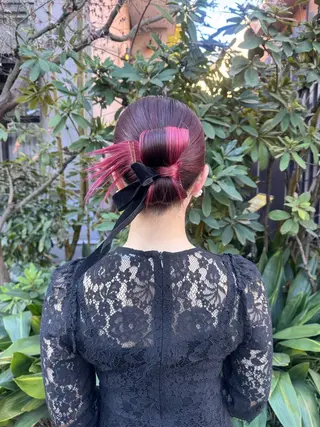 セミロング ヘアアレンジ 🎗️【ヘアセット 美眉】吉川玲🎗️のヘアスタイル