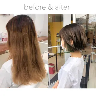 ミディアム カラー ウルフカット ハッシュカット/七海のヘアスタイル