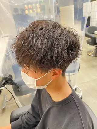 セミロング パーマ ヘアアレンジ メンズ メンズ特化 水口湧太のヘアスタイル