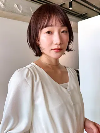 ショート カラー パーマ 🫧小顔×似合わせ× 透明感カラー🫧のヘアスタイル