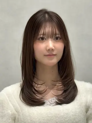 セミロング 大阪梅田 稲葉利也斗のヘアスタイル