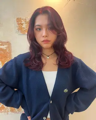ミディアム カラー ✨艶々ケア カラー🎀ミカゼのヘアスタイル