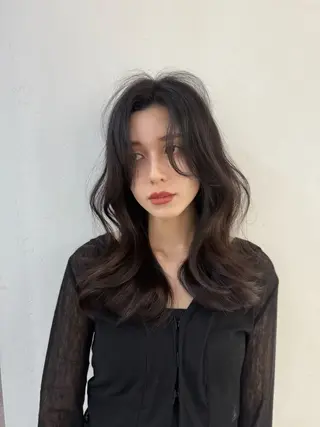 セミロング 韓国風パーマ/ 菅沼 成郷のヘアスタイル