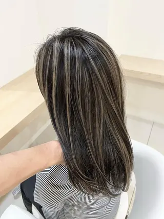 セミロング カラー カラー職人 なかもと たつひろのヘアスタイル