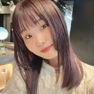 セミロング カラー 暖色/艶髪/ボブ/ ショート/Ayaのヘアスタイル
