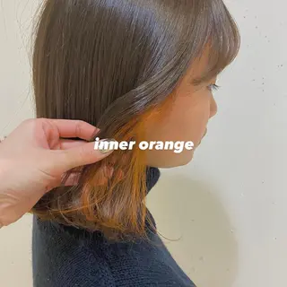 ミディアム カラー 安富 舞のヘアスタイル