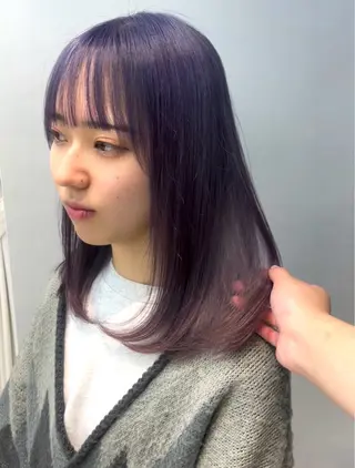 カラー ウルフ🦋顔まわり ❤︎ ͛MEIのヘアスタイル