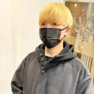 カラー メンズ ショート/ウルフ ハイトーン/カイセイのヘアスタイル