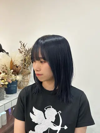 ミディアム カラー 齋藤 清香のヘアスタイル