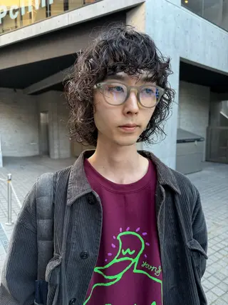 パーマ パーマ/透明感カラー /ボブ/吉田一生のヘアスタイル