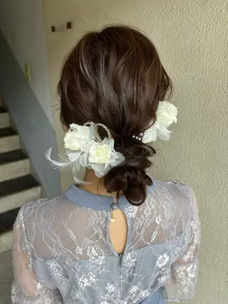 ロング ヘアアレンジ 森岡 紗羽のヘアスタイル