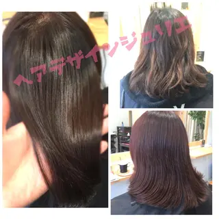 ミディアム セミロング ロング カラー ツヤ髪専門美容師 桑原 和誠のヘアスタイル